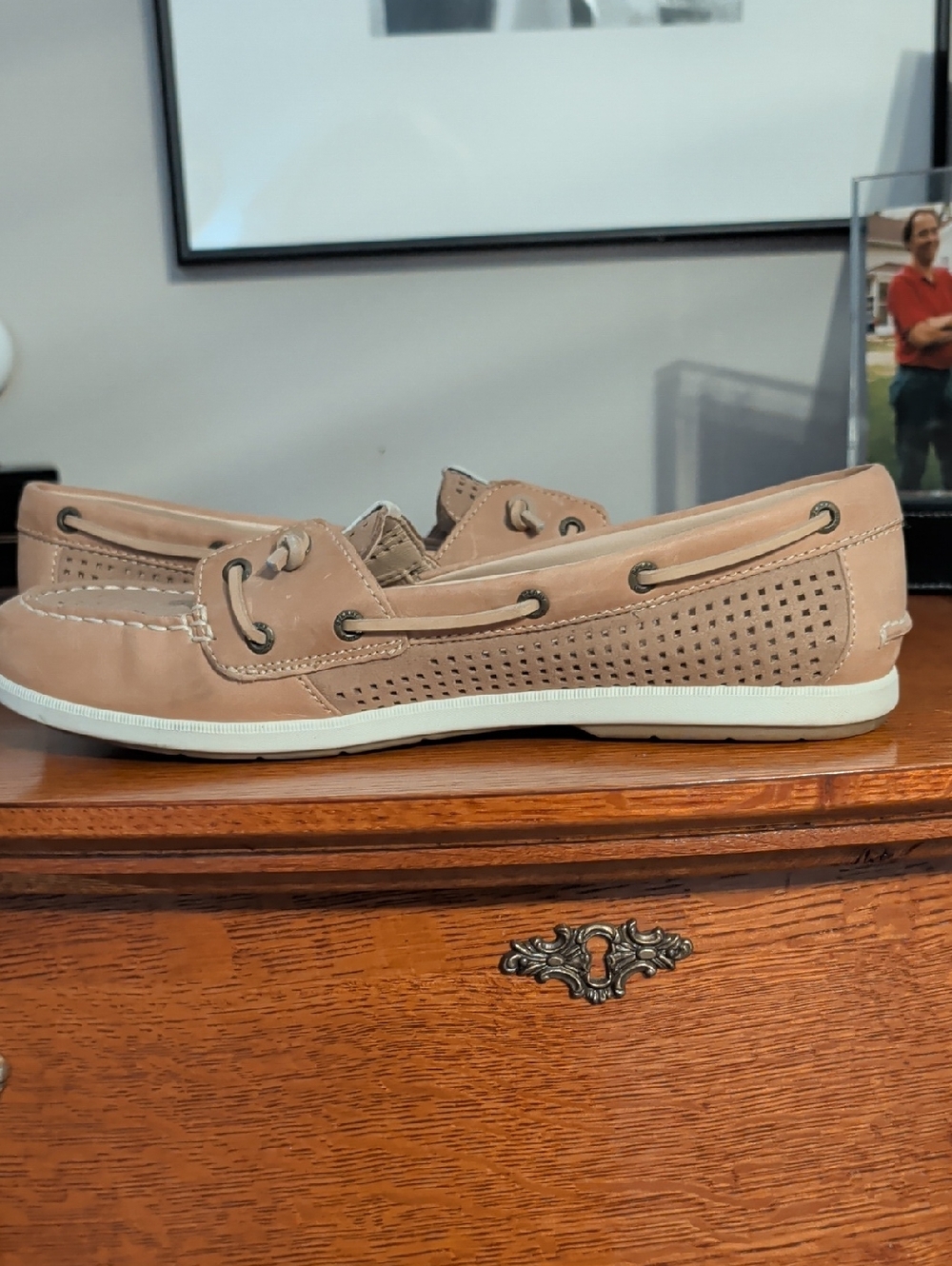 Sperry Tan Perforated Leather Boat Shoes - Picture 4 of 4